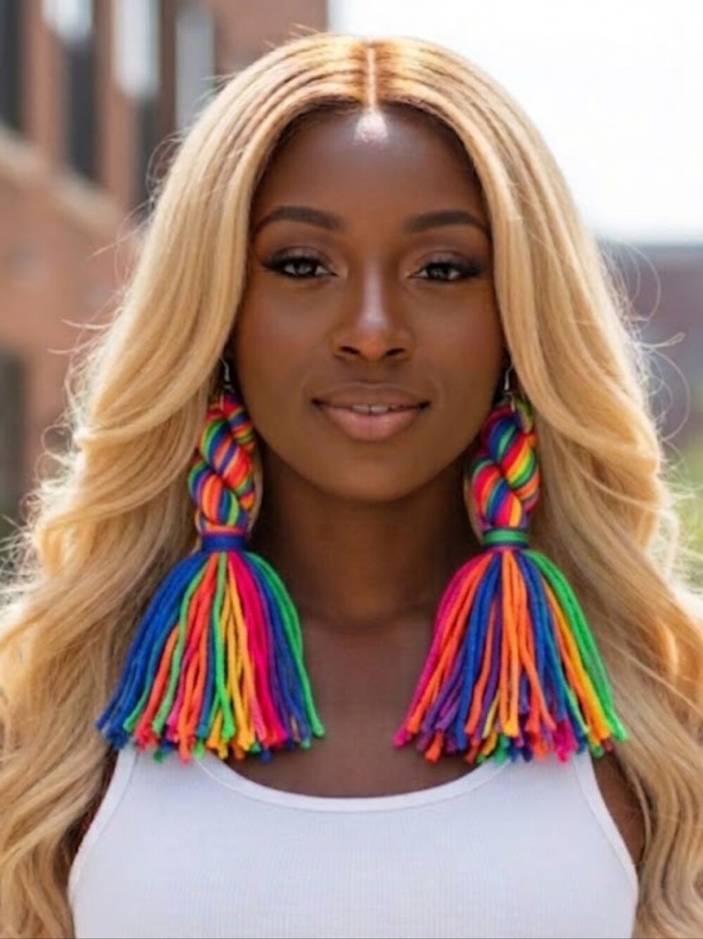 Multicolor Tassel Statement Earrings - Bold Rainbow Fringe